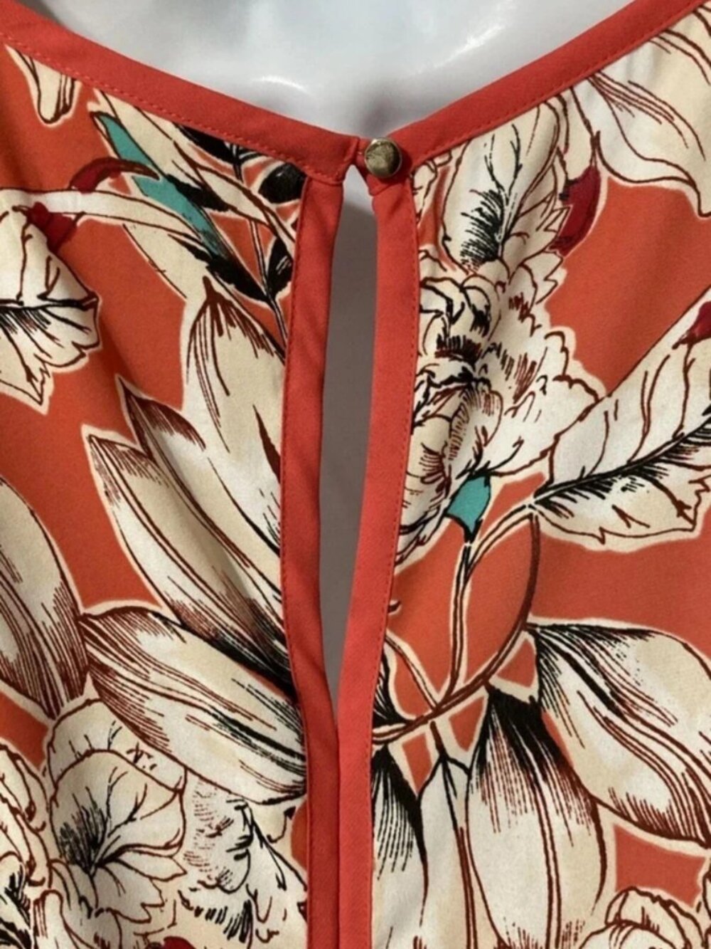 Women Liz Claiborne Pink Floral Design Polyester Sleeveless Pullover Blouse XL - Picture 4 of 8
